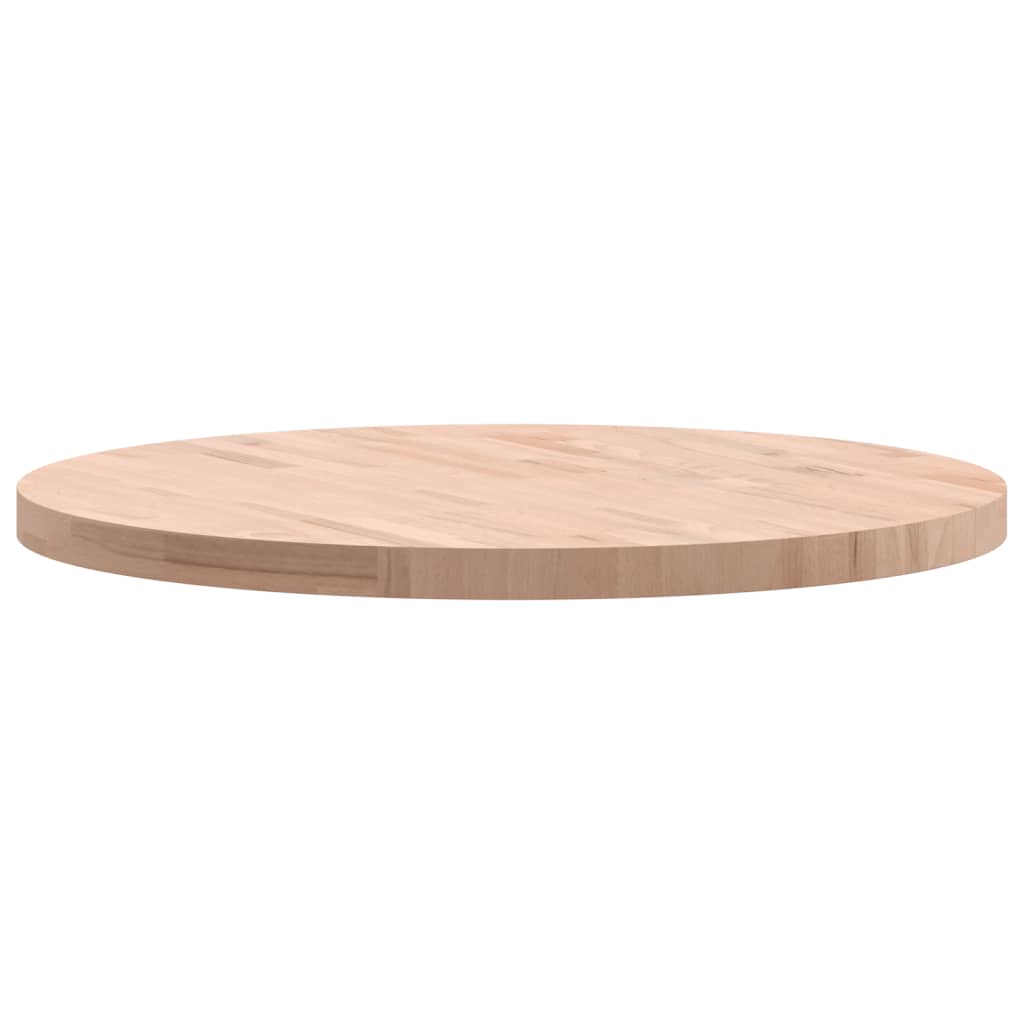 Table Top Ø80x4 cm Round Solid Wood Beech