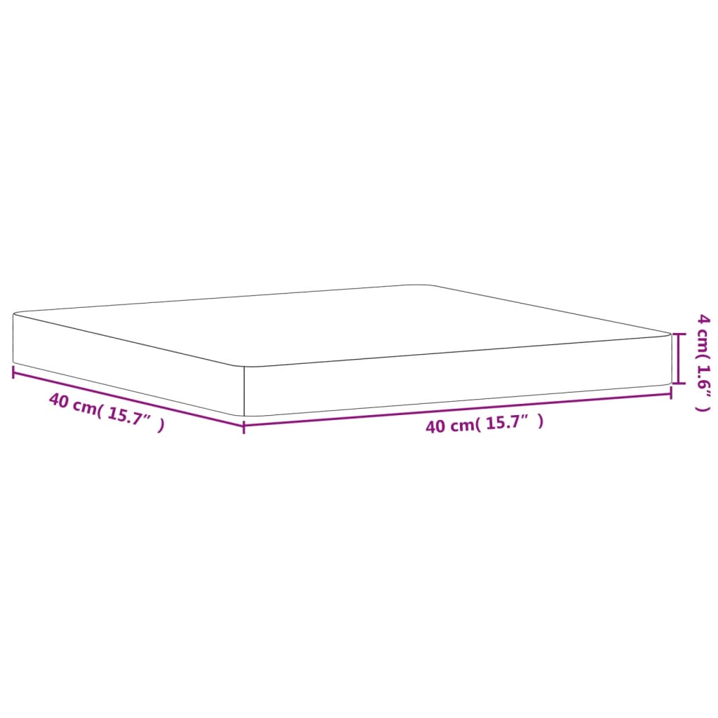 Table Top 40x40x4 cm Square Solid Wood Beech