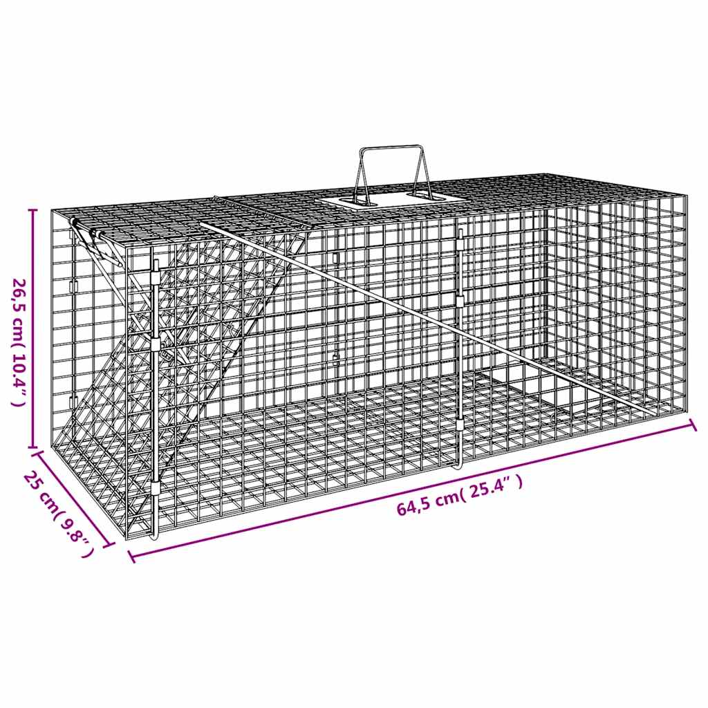 Animal Trap 64,5x25x26,5 cm Galvanised Iron