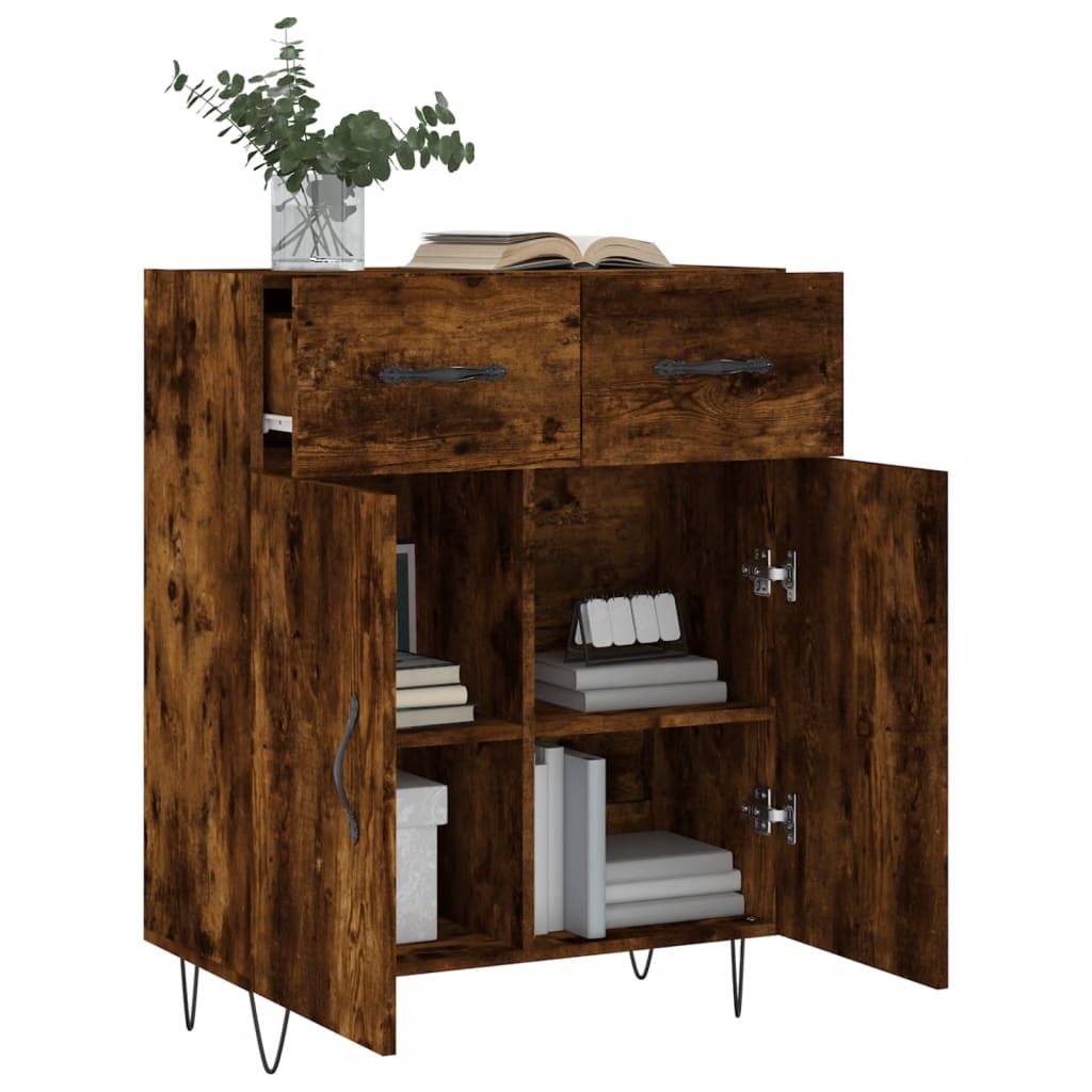 Sideboard Smoked Oak 69,5x34x90 cm Engineered Wood