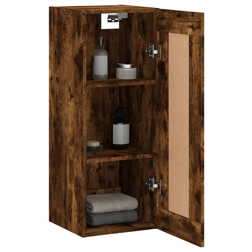 Wall Mounted Cabinet Smoked Oak 34,5x34x90 cm Engineered Wood