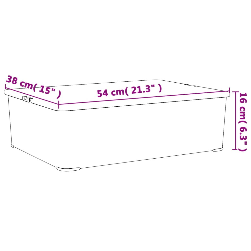 Plastic Storage Boxes 6 pcs 25 L Stackable