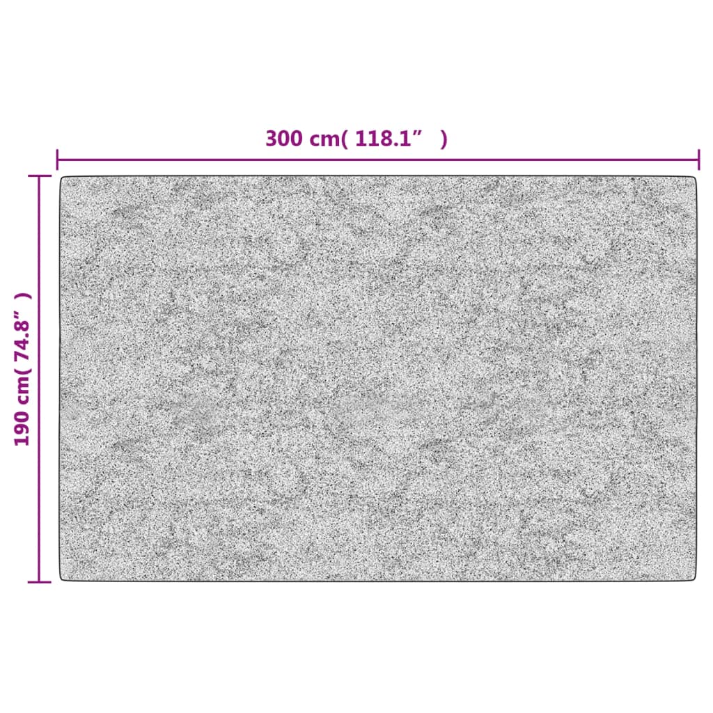Rug Washable Black and White 190x300 cm