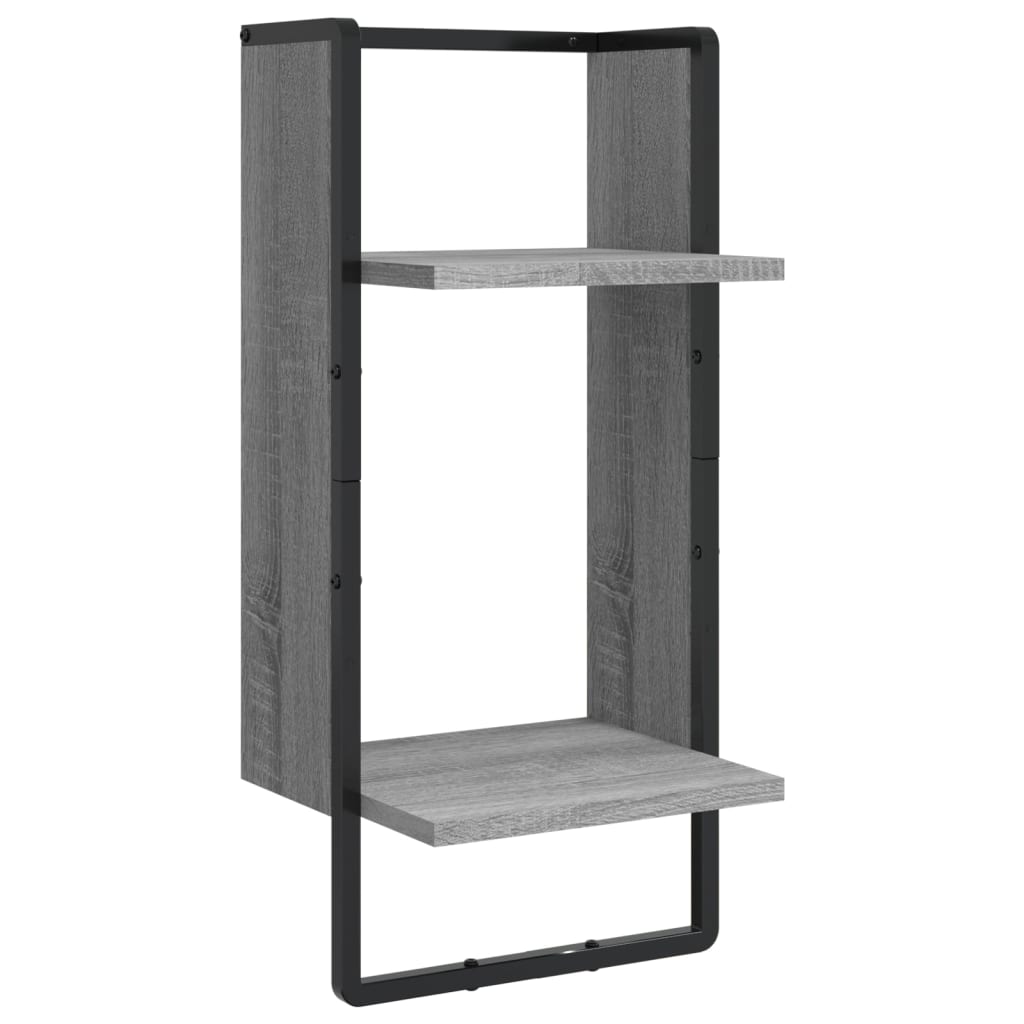 6 Piece Wall Shelf Set with Bars Grey Sonoma Engineered Wood