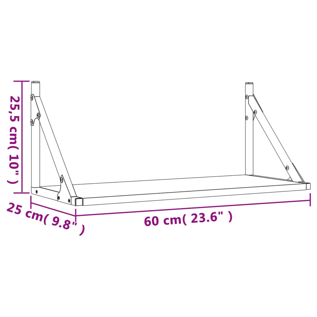 Wall Shelves 2 pcs Sonoma Oak 60x25x25,5 cm Engineered wood