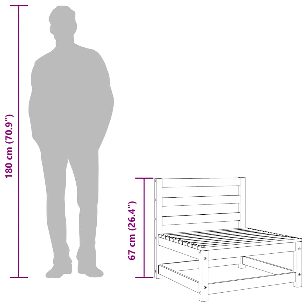 Garden Sofa Armless with Footstool Impregnated Wood Pine