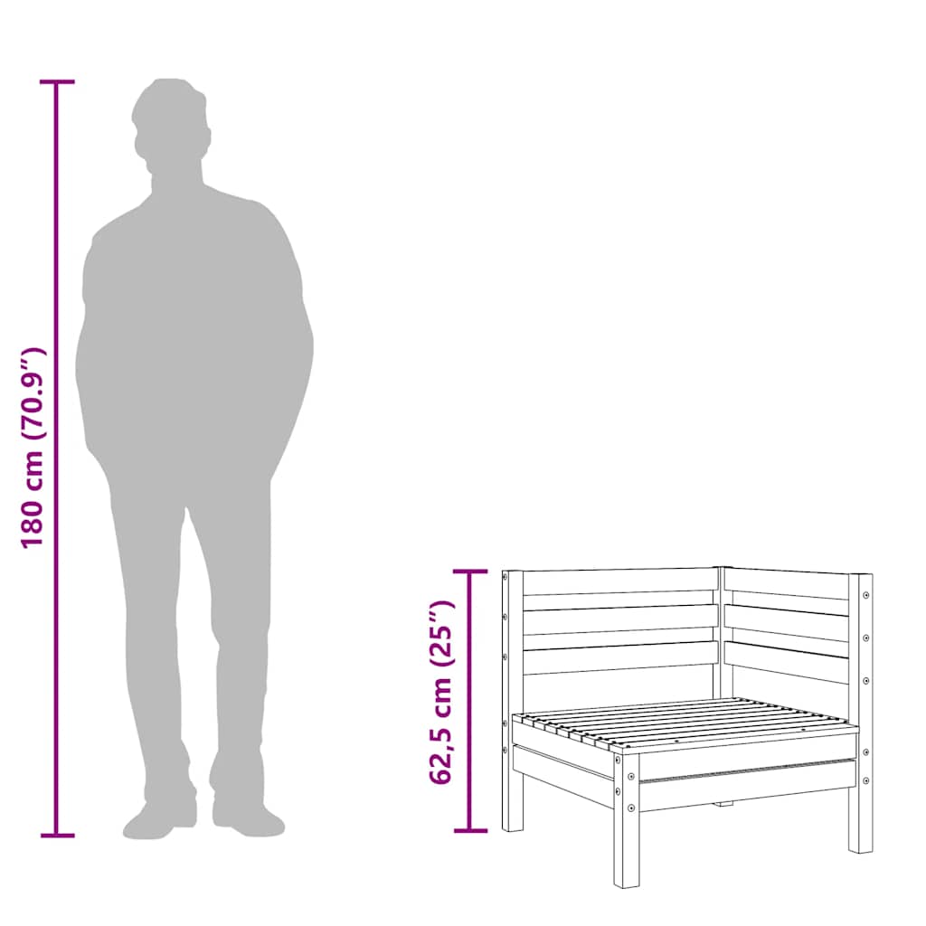Garden Sofa 3-Seater Impregnated Wood Pine