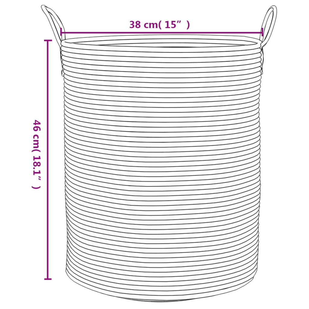 Storage Basket Grey and White Ø38x46 cm Cotton