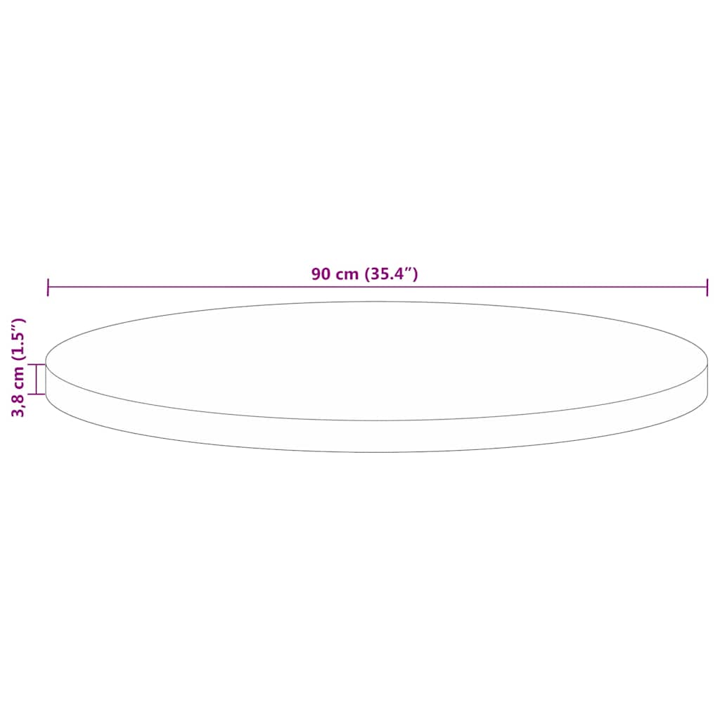 Table Top Ø 90x3,8 cm Round Solid Wood Reclaimed
