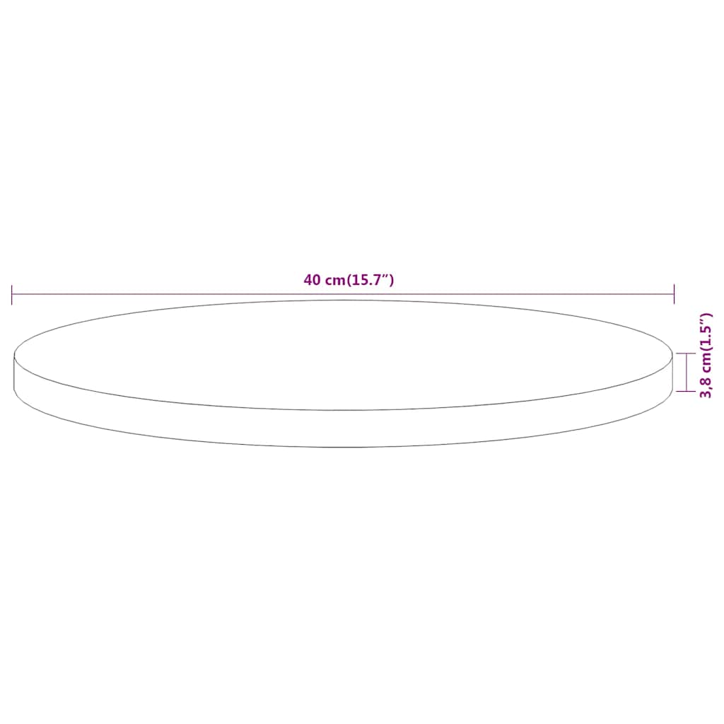 Table Top Ø40x3,8 cm Round Solid Wood Acacia