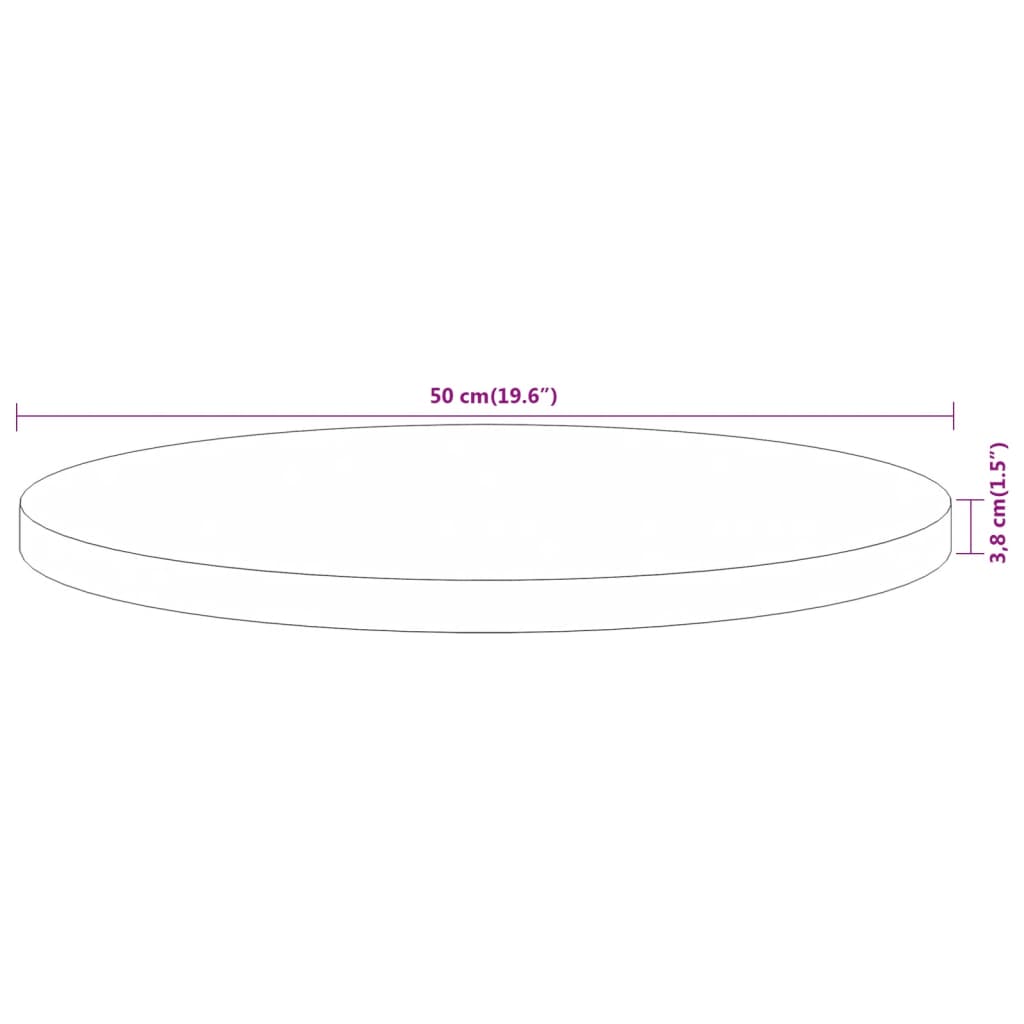 Table Top Ø50x3,8 cm Round Solid Wood Acacia