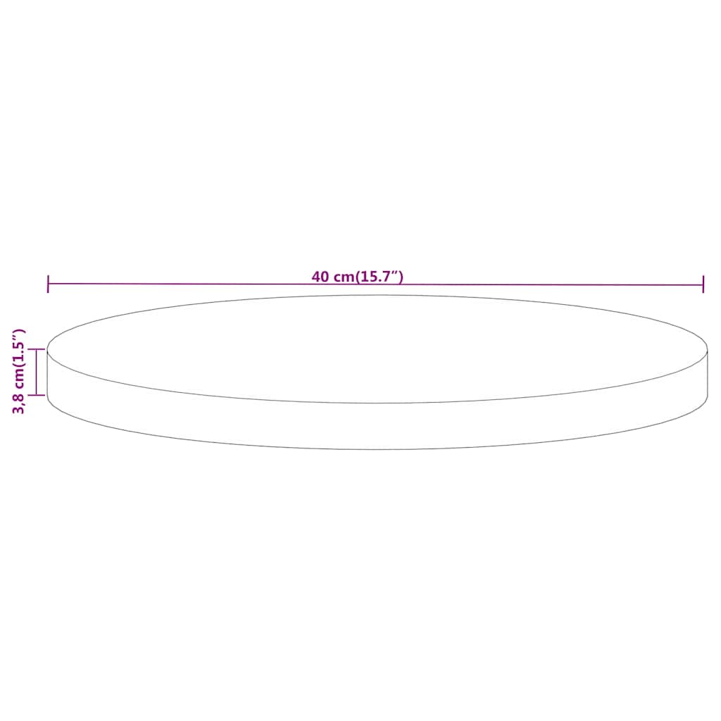 Table Top Ø 40x3,8 cm Round Solid Wood Mango