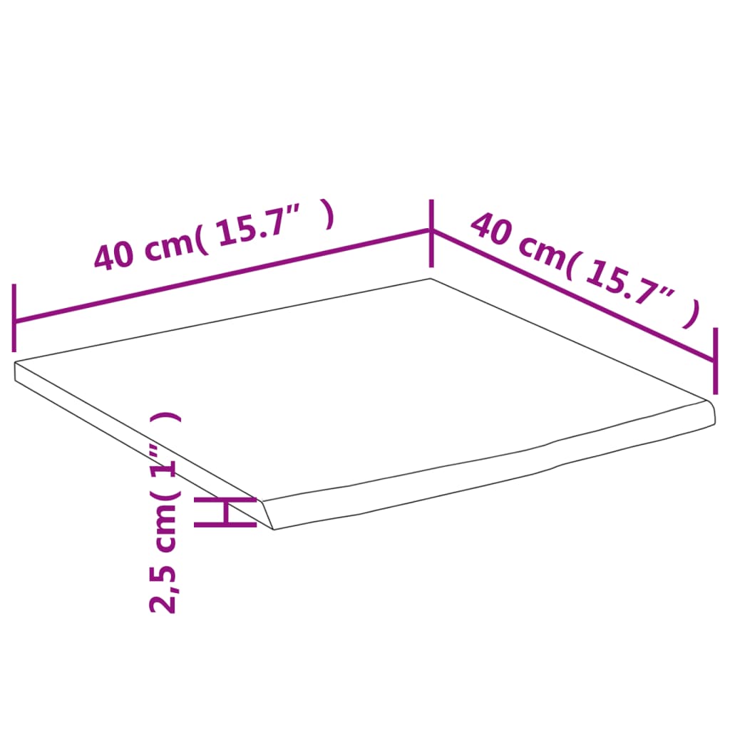 Wall Shelf 40x40x2,5 cm Square Solid Wood Acacia Live Edge