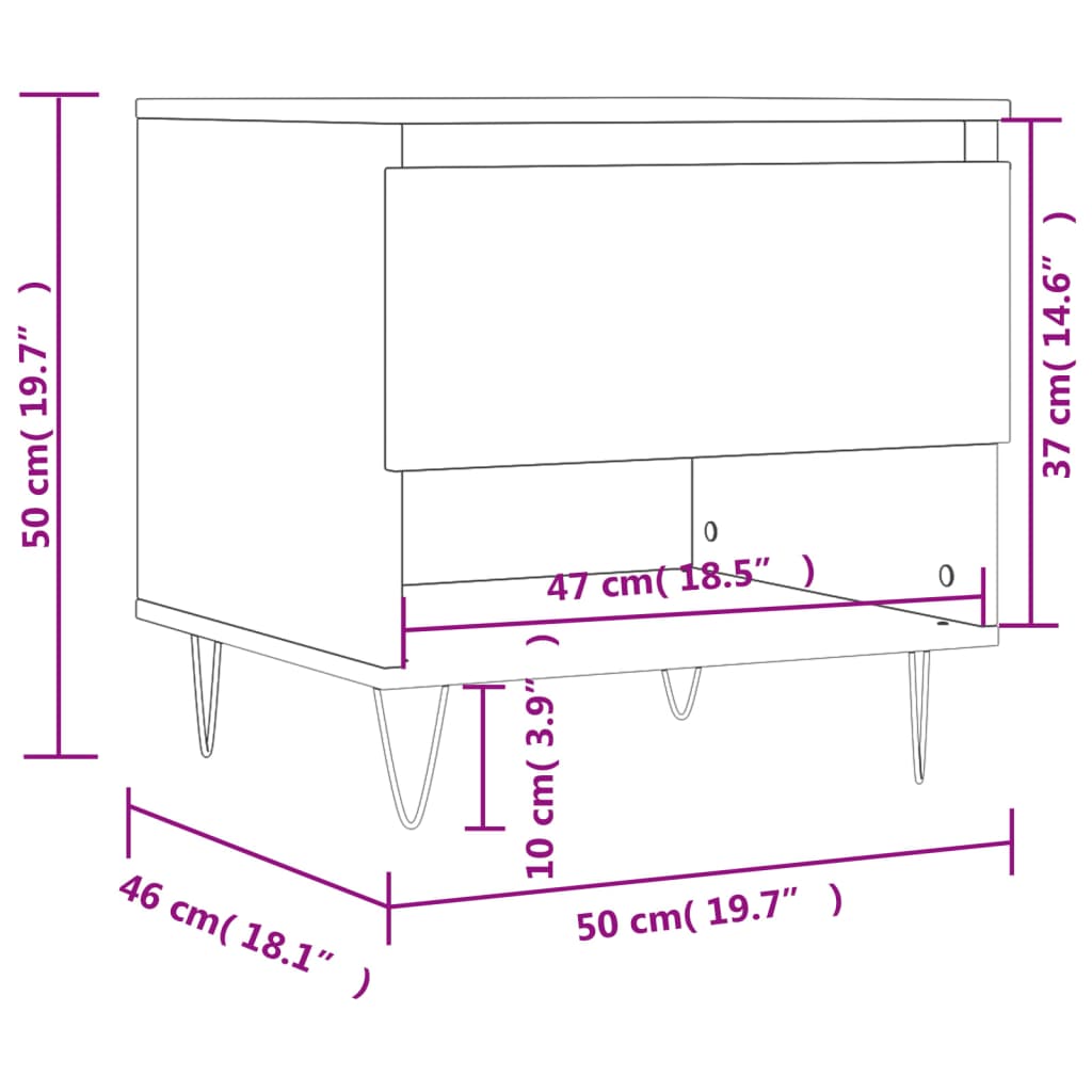 Coffee Table Concrete Grey 50x46x50 cm Engineered Wood