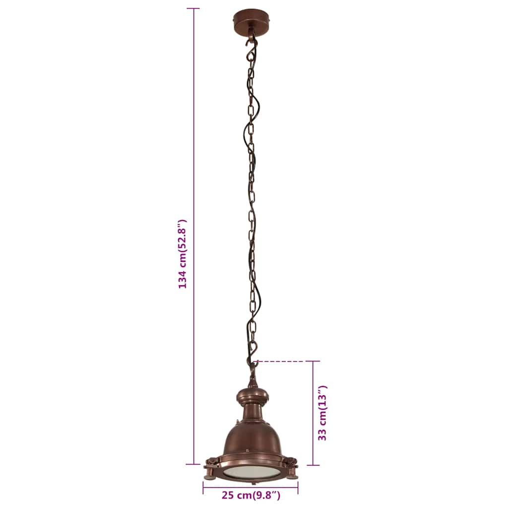 Pendant Lighting Copper 25 x 25 x 134 cm Aluminum