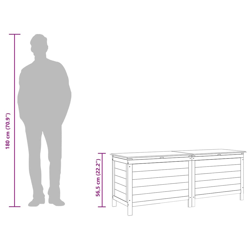 Garden Storage Box 150x50x56,5 cm Solid Wood Fir
