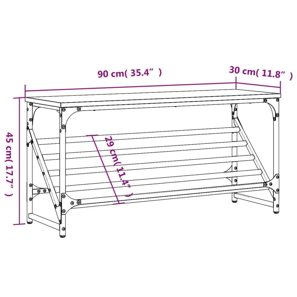 Shoe Rack Brown Oak 90x30x45 cm Engineered Wood