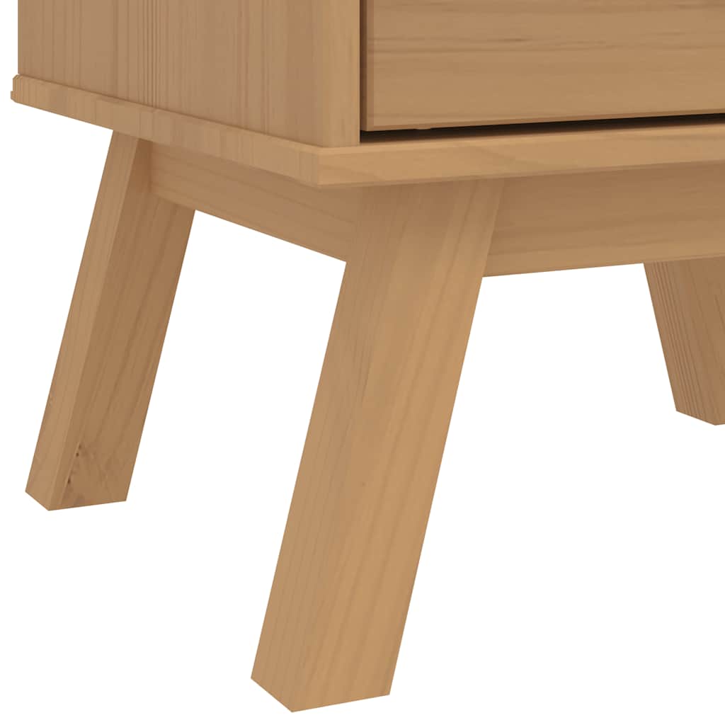 Bedside Cabinet "OLDEN" Brown Solid Wood Pine