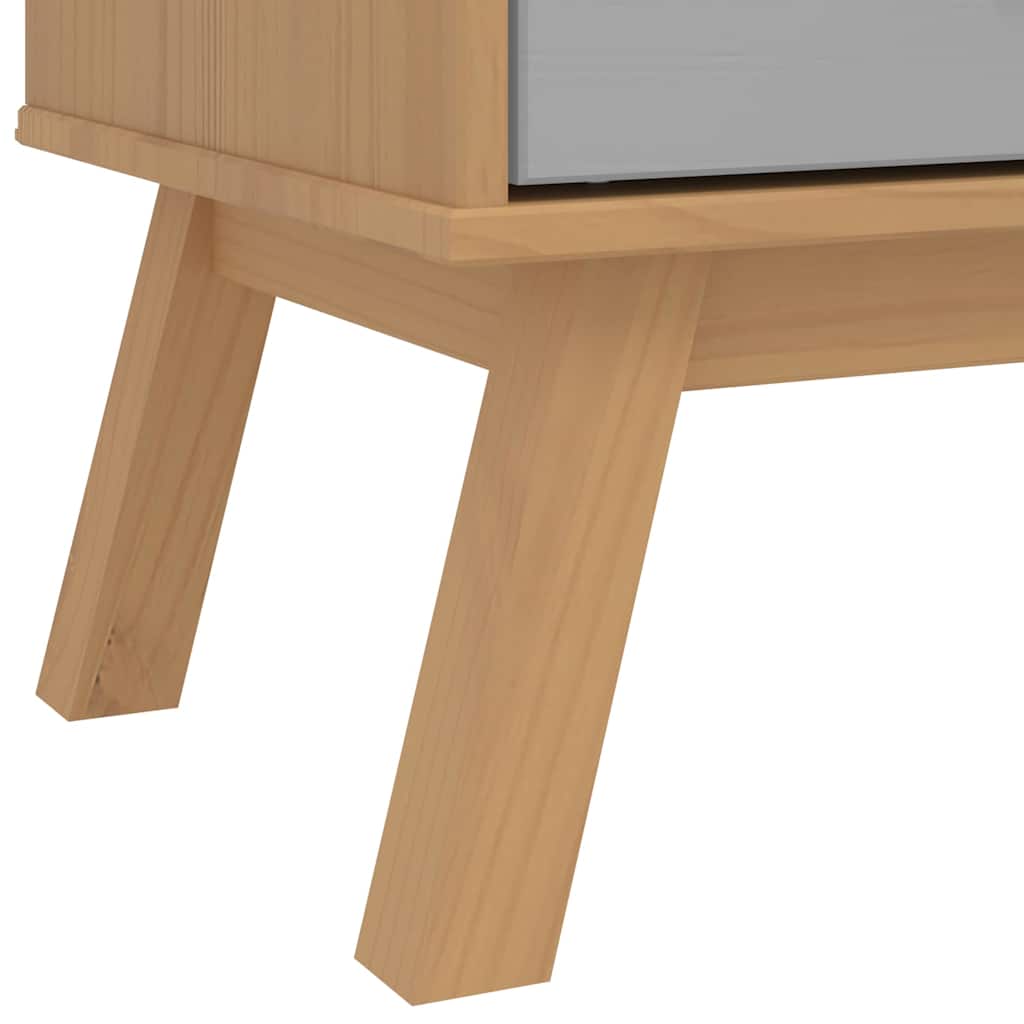Drawer Cabinet "OLDEN" Grey and Brown Solid Wood Pine
