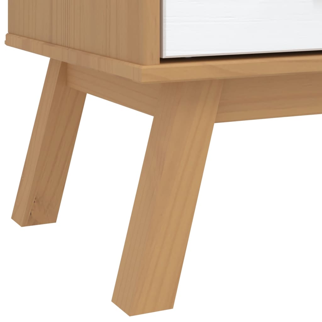 Wardrobe "OLDEN" White and Brown 76,5x53x172 cm Solid Wood Pine