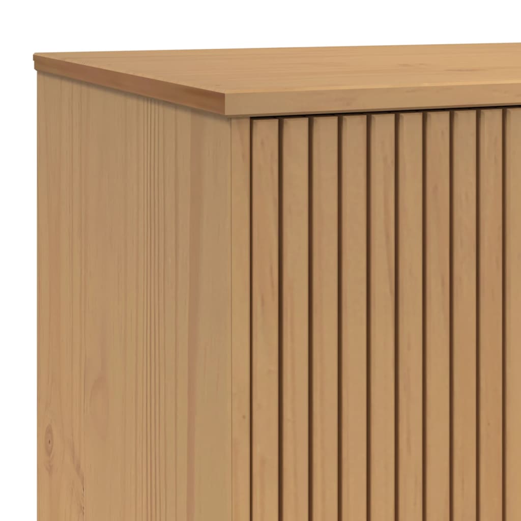 Sideboard "OLDEN" White and Brown 114x43x73,5 cm Solid Wood Pine