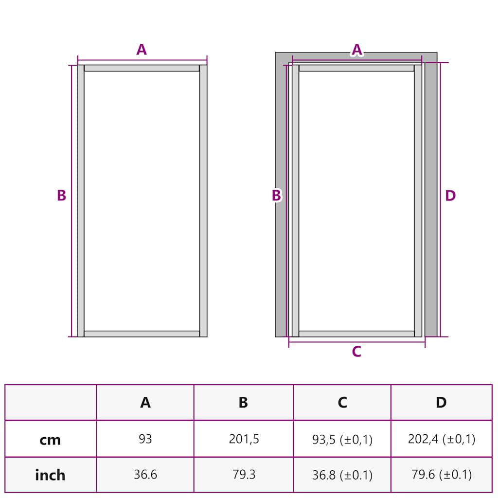 Interior Door Slim Golden 93x201.5 cm Tempered Glass and Aluminium