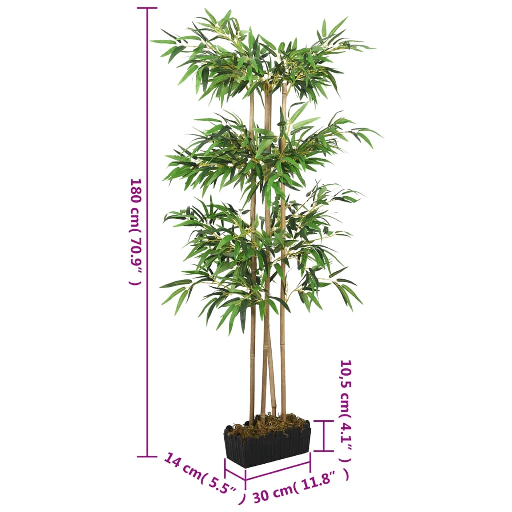 Artificial Bamboo Tree 1216 Leaves 180 cm Green