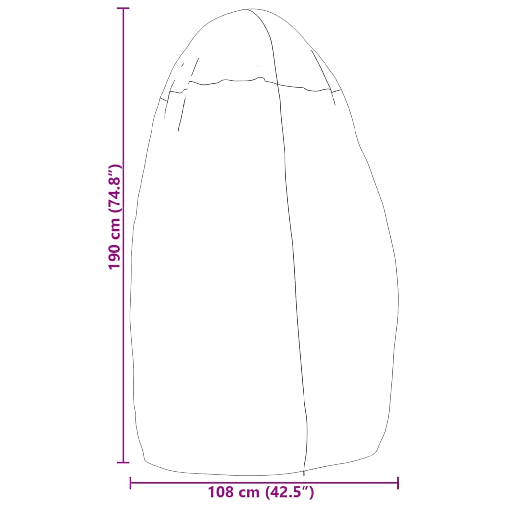 Hanging Egg Chair Cover Black Ø 108x190 cm 420D Oxford