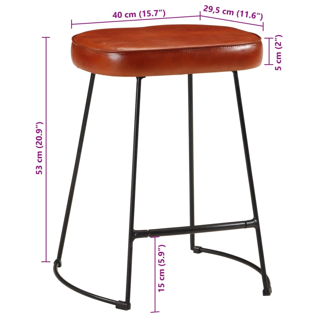 Bar Stools 2 pcs Dark Brown 40x29,5x53 cm