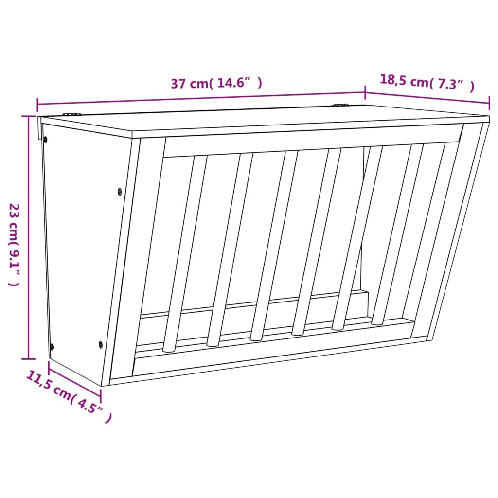 Rabbit Hay Feeder 37x18,5x23 cm Solid Wood Fir