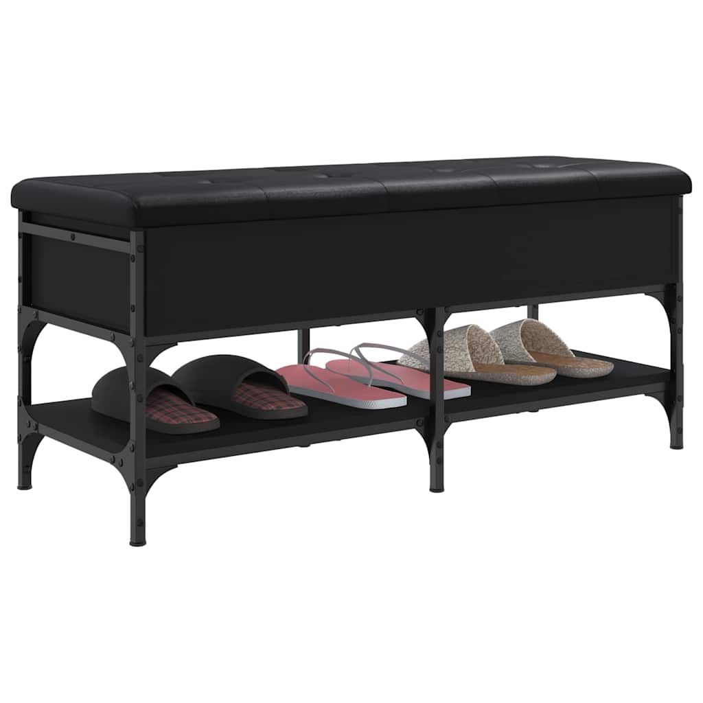 Shoe Bench Black 102x42x45 cm Engineered Wood