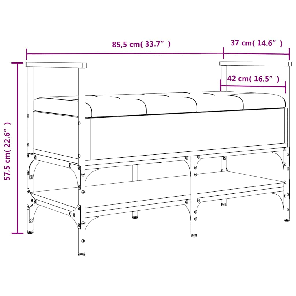 Shoe Bench Brown Oak 85.5x42x57.5 cm Engineered Wood