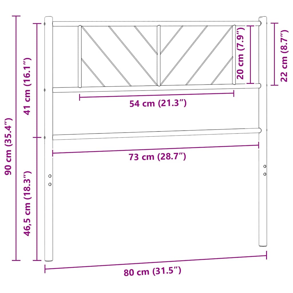 Metal Replace Headboard White 75 cm