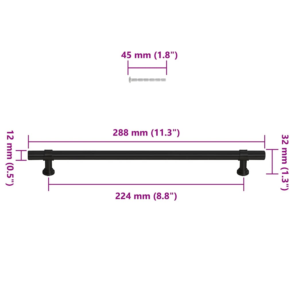 Cabinet Handle | Set of 5 | Black