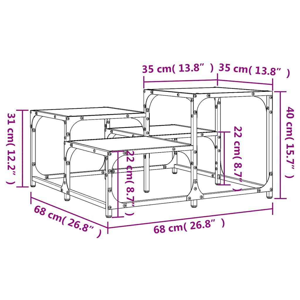Coffee Table Black 68x68x40 cm Engineered Wood