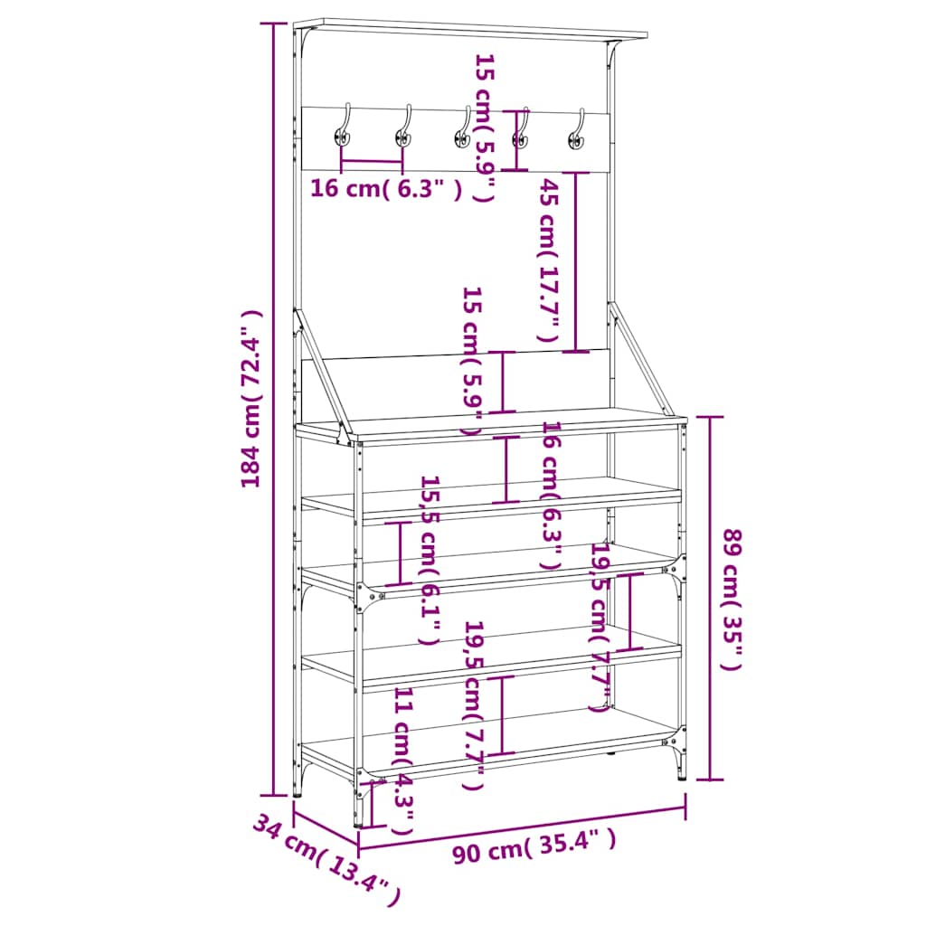 Clothes Rack | Black | Engineered wood, Metal | Medium | Clothes Rack