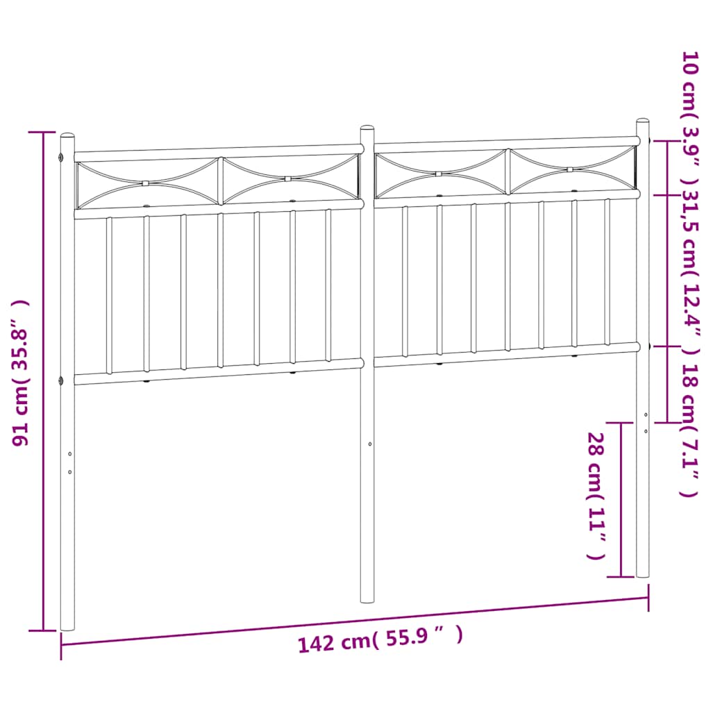 Metal Replace Headboard White 135 cm