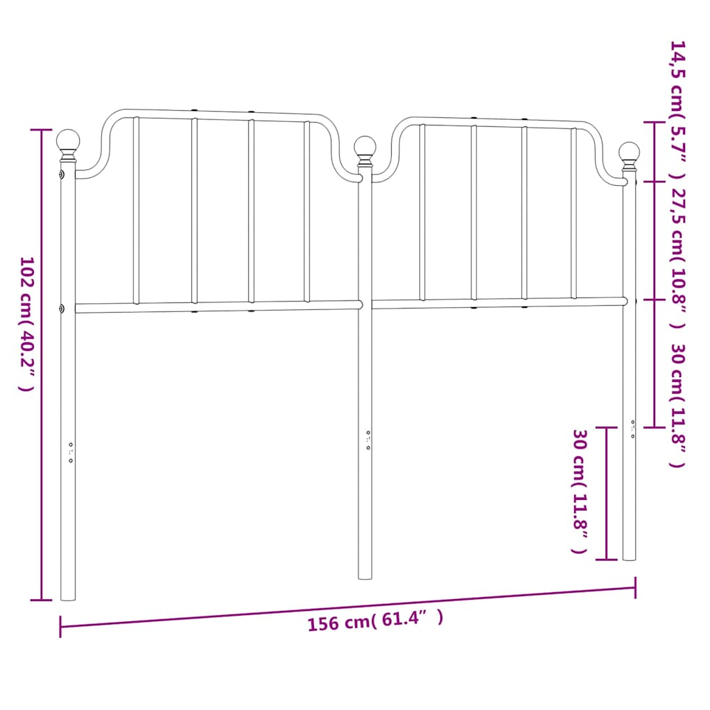 Metal Replace Headboard White 150 cm