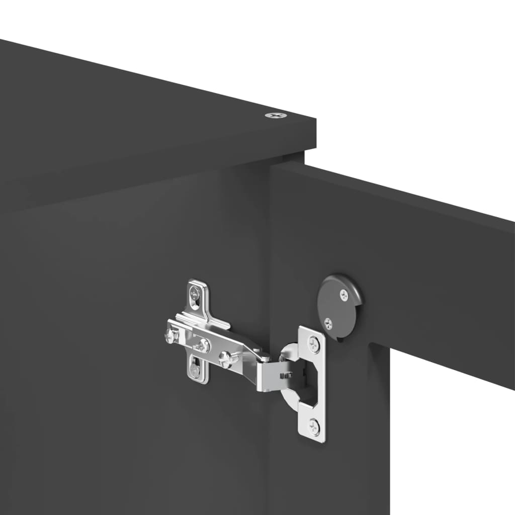 Highboard "VIKEN" Anthracite Grey 80x40x190 cm Solid Wood Pine