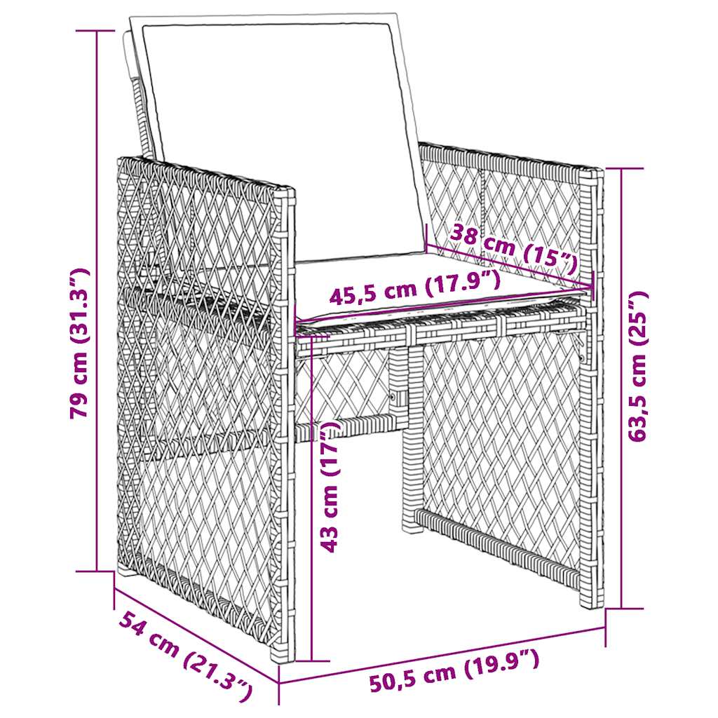 Garden Chairs with Cushions 4 pcs Mix Beige Poly Rattan