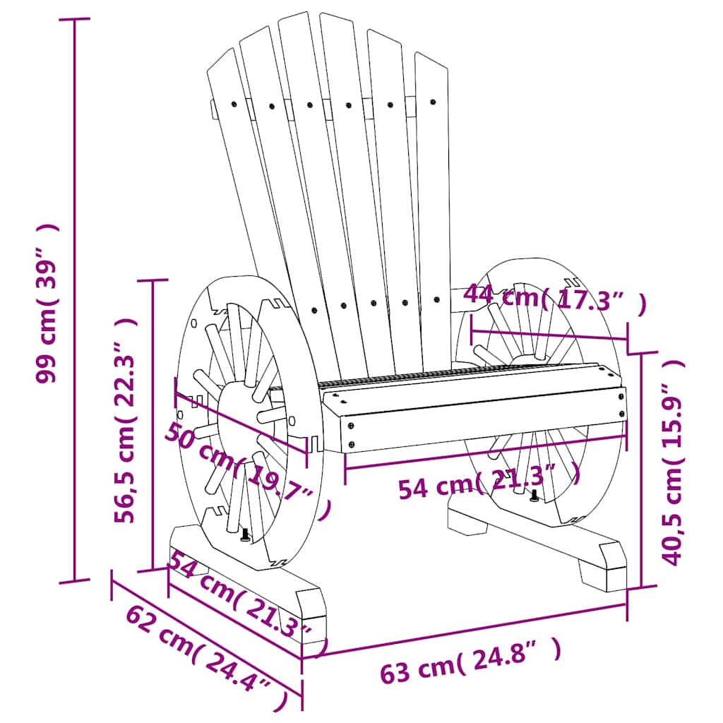 Garden Adirondack Chairs 2 pcs Solid Wood Fir