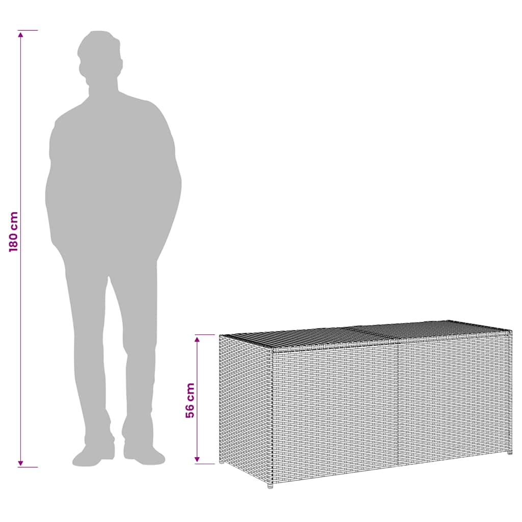 Garden Storage Box Grey 283L Poly Rattan