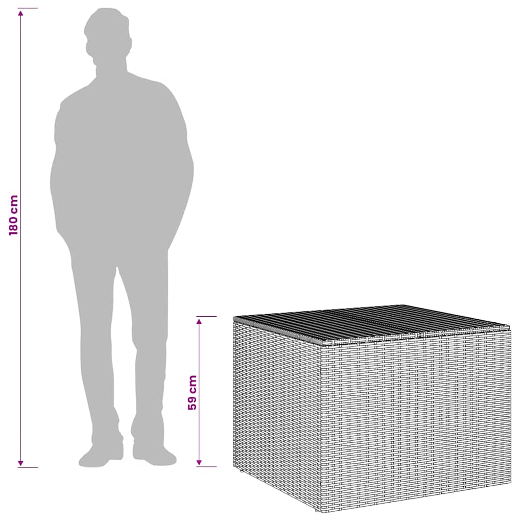 Garden Storage Box Grey 291L Poly Rattan