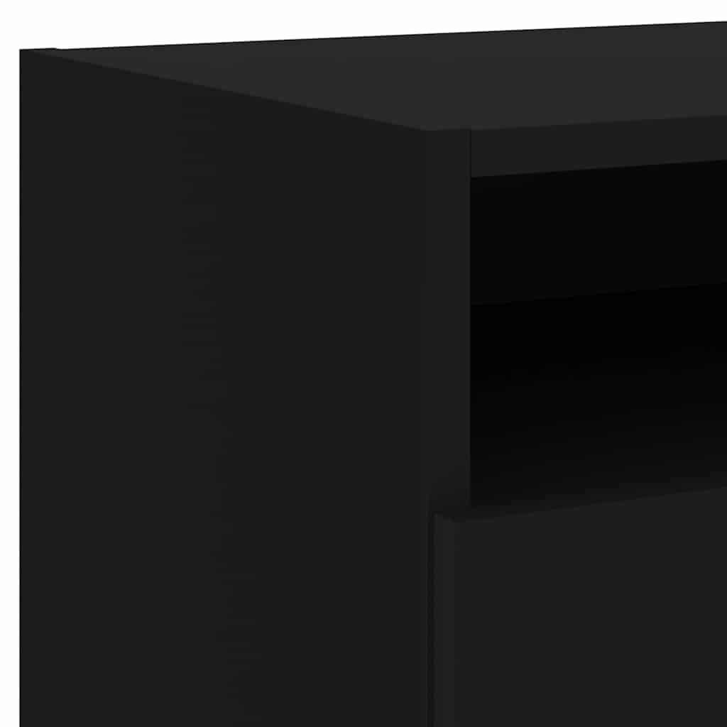 Bedside Cabinet | Set of 2 | Black | Engineered wood | Bedside Cabinet