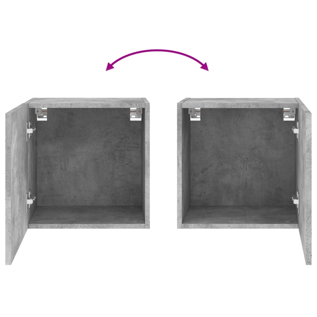 TV Wall Cabinets 2 pcs Concrete Grey 40,5x30x40 cm Engineered Wood