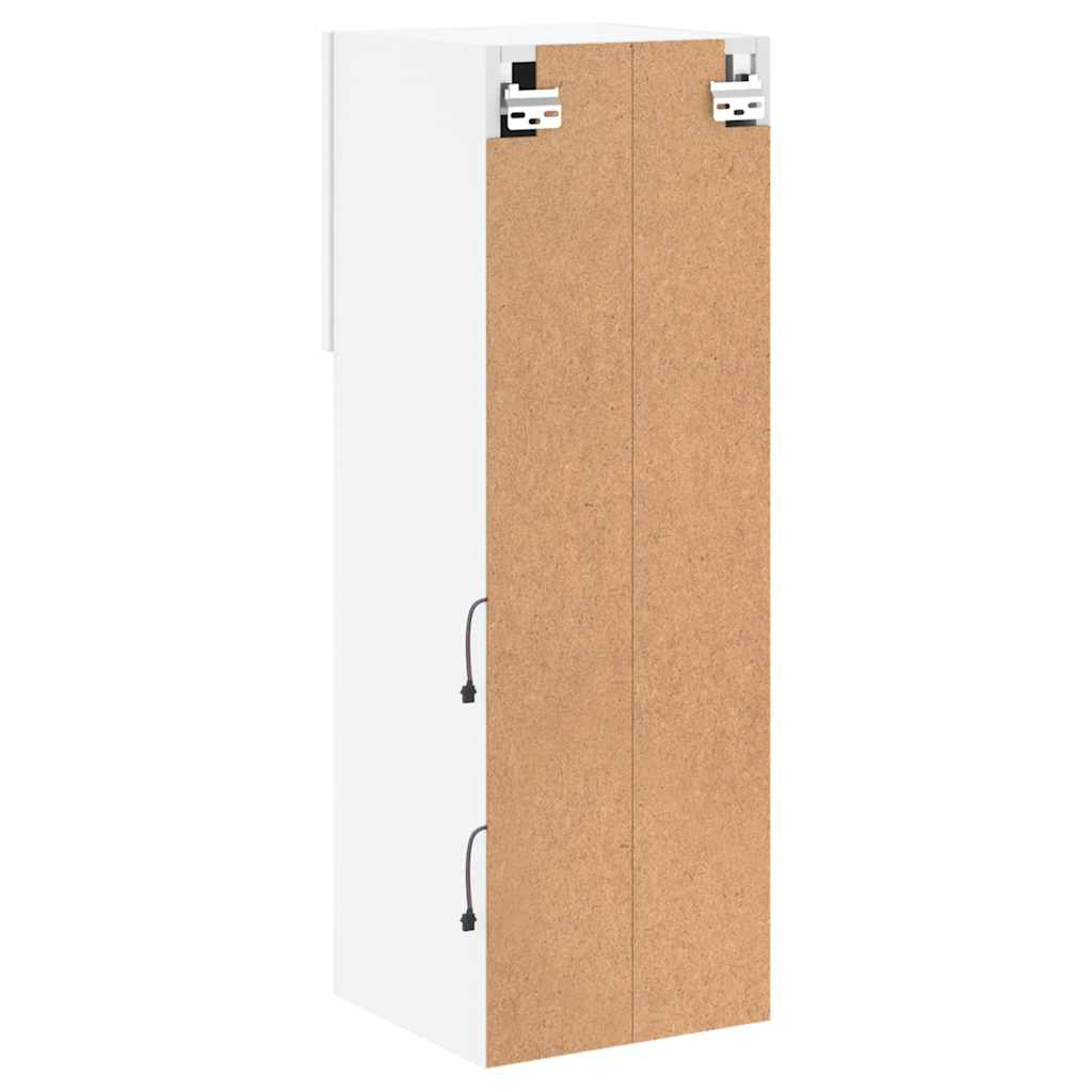 TV Cabinet with LED Lights White 30.5x30x90 cm