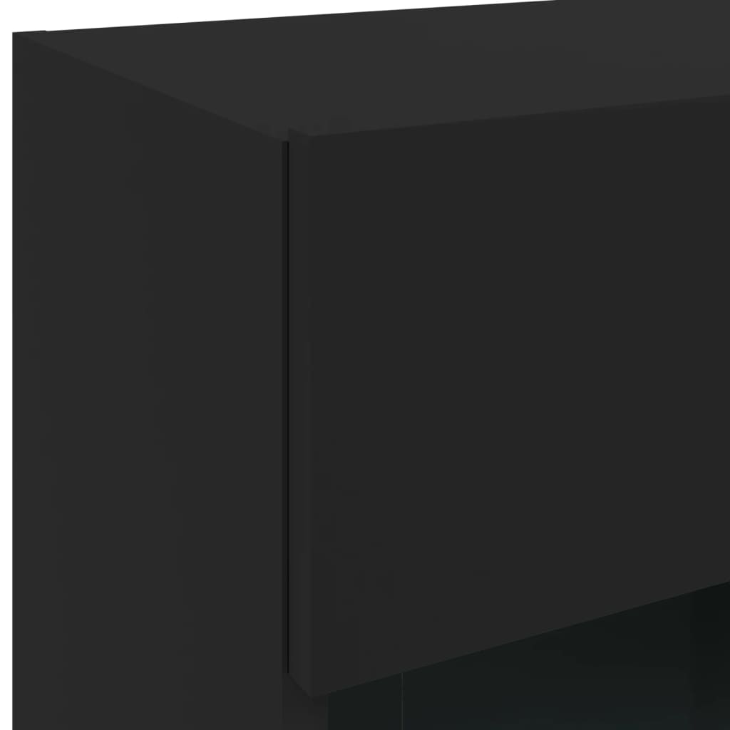 TV Wall Cabinet with LED Lights Black 40x30x60,5 cm