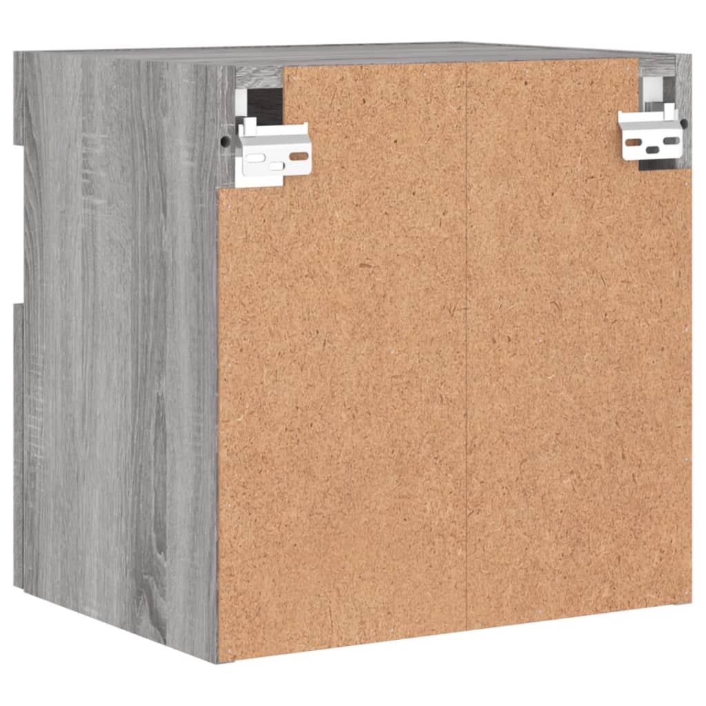TV Wall Cabinet with LED Lights Grey Sonoma 40x30x40 cm