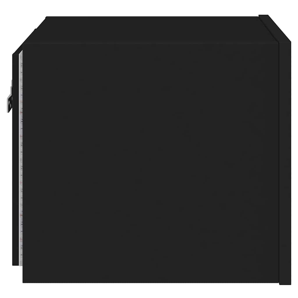 TV Wall Cabinets with LED Lights 2 pcs Black 30,5x35x30 cm