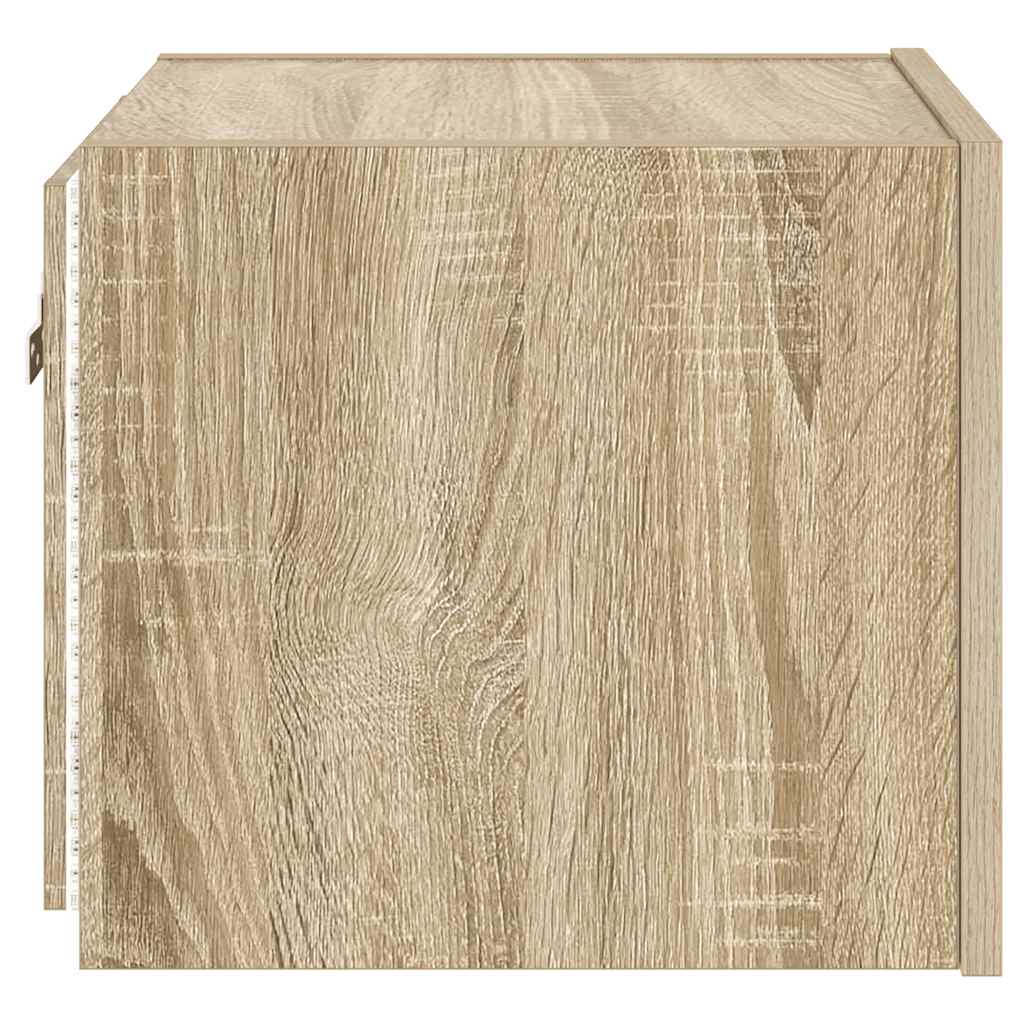 TV Wall Cabinets with LED Lights 2 pcs Sonoma Oak 30,5x35x30 cm